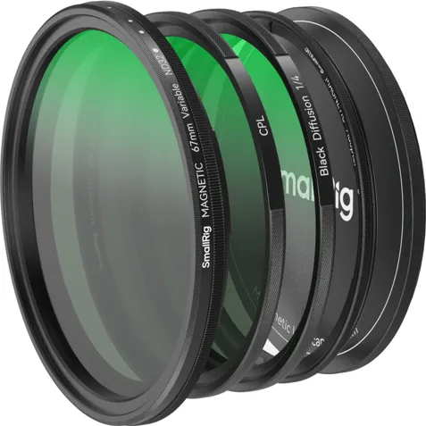 SmallRig 4726 5-in-1 Attachable Filter Kit VND 2-32 & CPL & 1/4 Effect Black Mist (67mm)