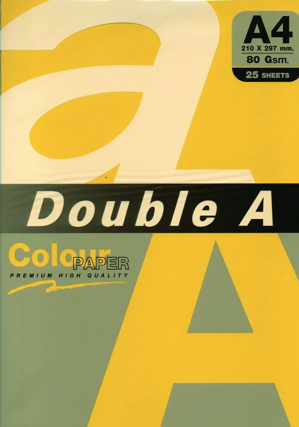 Hartie color pentru copiator A4, 80gsm, 25coli/top, Double A - lemon intens