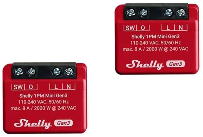 Set de 2 controlere Shelly 1PM Mini Gen3
