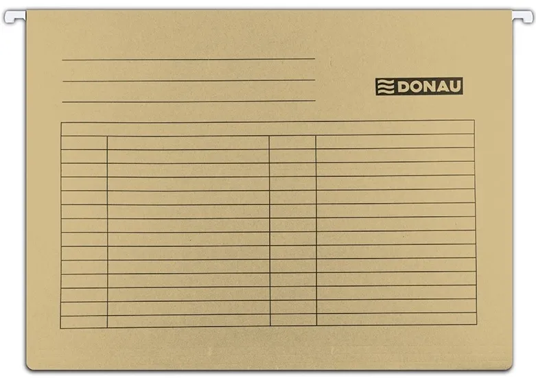 Dosar suspendabil cu eticheta, bagheta metalica, carton 230g/mp, 5 buc/set, DONAU - maro