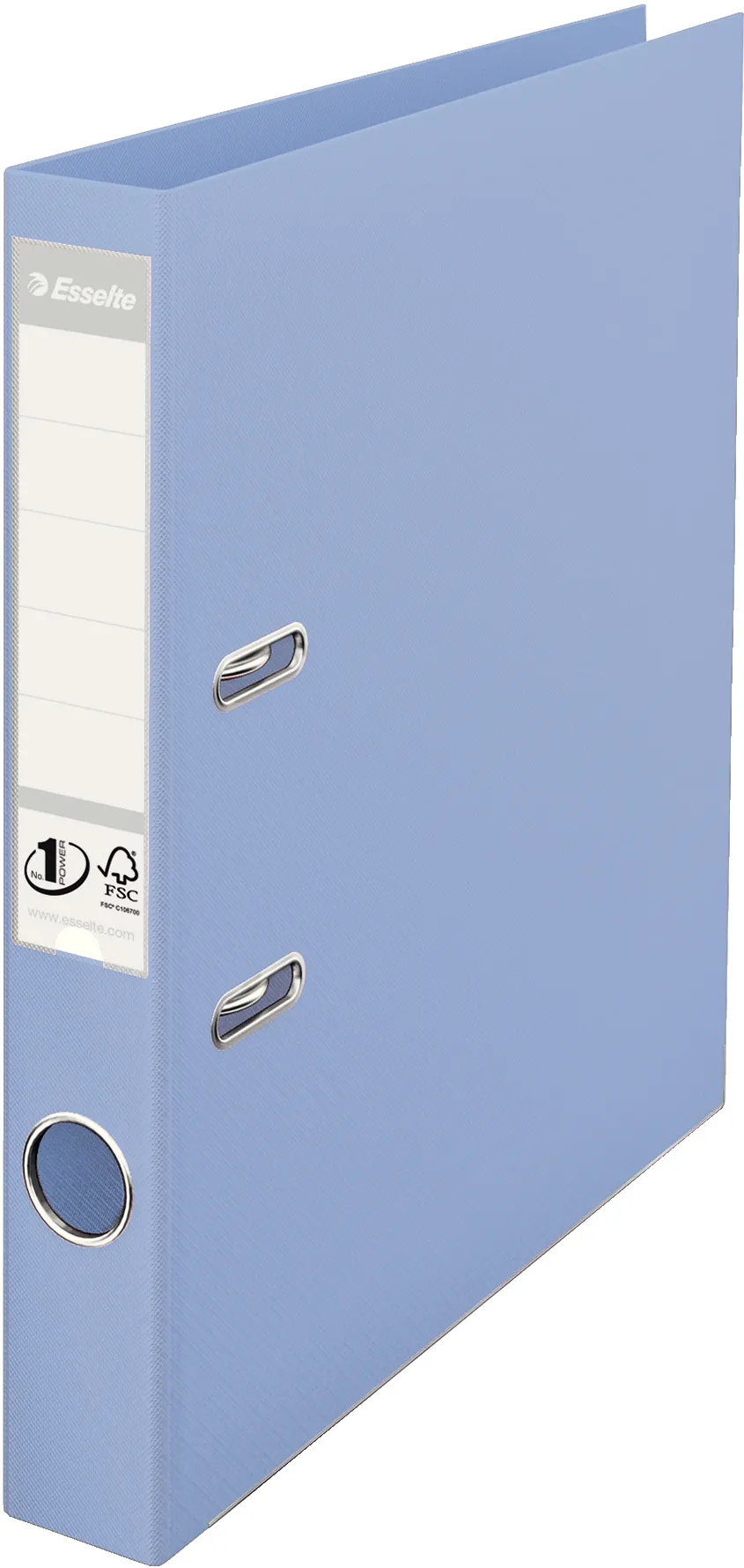 Biblioraft Esselte No.1 Power, PP/PP, partial reciclat, FSC, A4, 50 mm, bleu