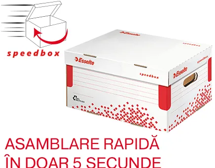 Container arhivare si transport Esselte Speedbox, cu capac, carton, 100% reciclat, FSC, S, alb