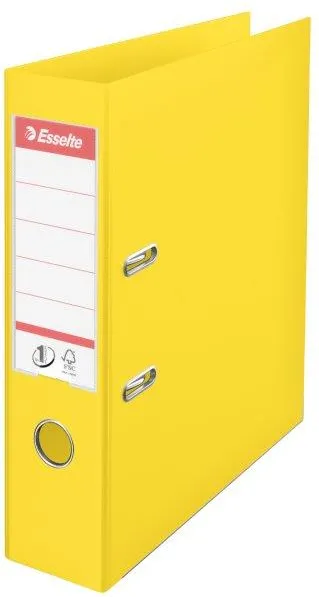 Biblioraft Esselte No.1 Power VIVIDA, PP/PP, partial reciclat, FSC, A4, 75 mm, galben