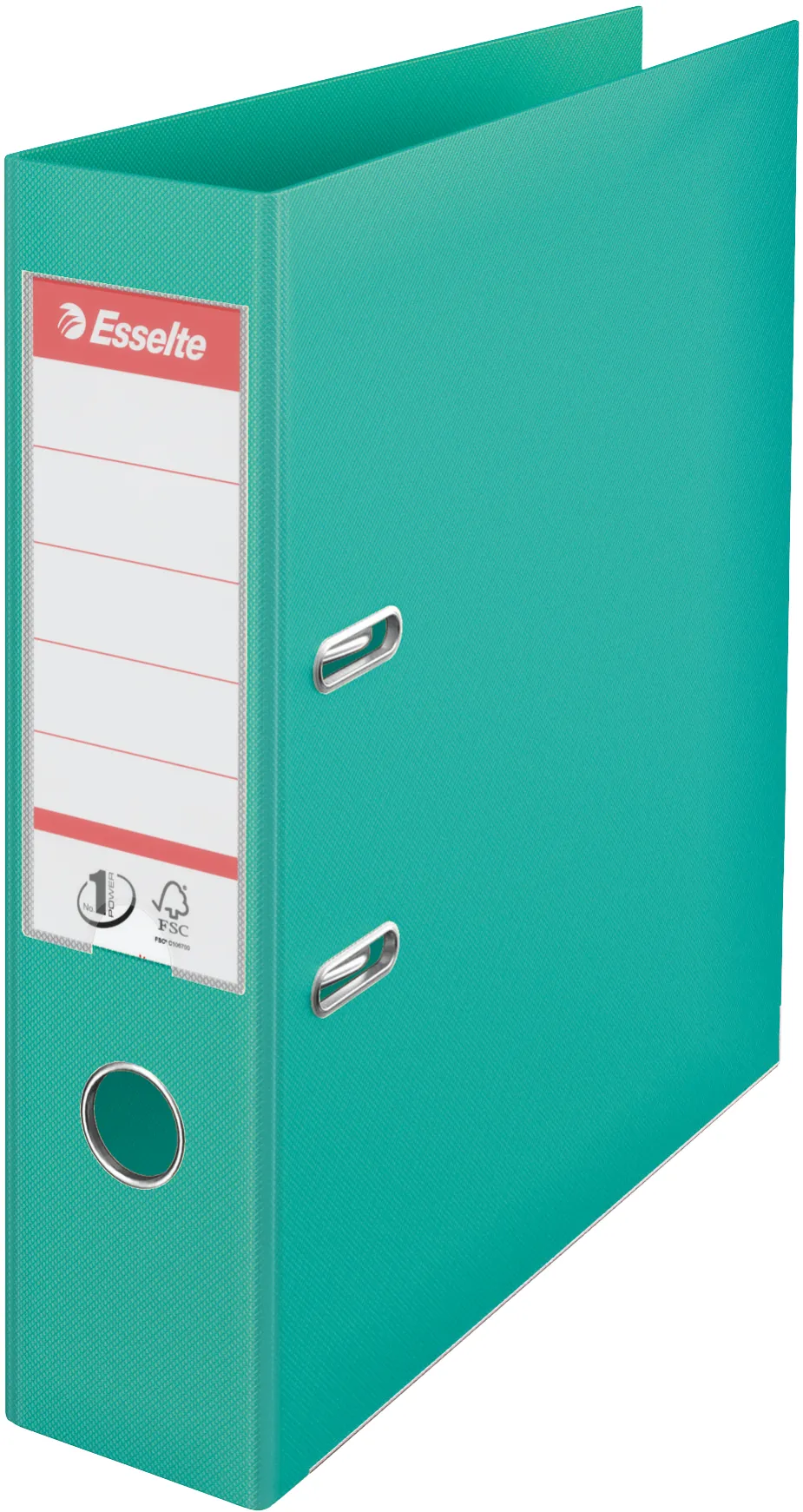 Biblioraft Esselte No.1 Power, PP/PP, partial reciclat, FSC, A4, 75 mm, menta