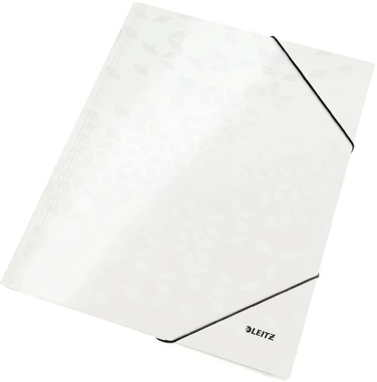 Mapa cu elastic LEITZ WOW, carton laminat, FSC, A4, 250 coli, alb