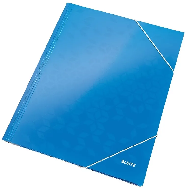 Mapa cu elastic LEITZ WOW, carton laminat, FSC, A4, 250 coli, albastru