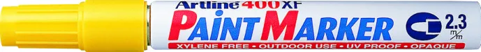 Marker cu vopsea ARTLINE 400XF, corp metalic, varf rotund 2.3mm - galben