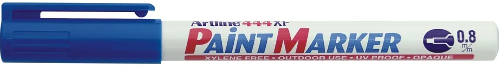 Marker cu vopsea ARTLINE 444XF, corp metalic, varf rotund 0.8mm - albastru