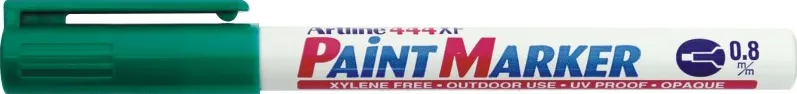 Marker cu vopsea ARTLINE 444XF, corp metalic, varf rotund 0.8mm - verde