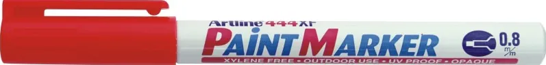 Marker cu vopsea ARTLINE 444XF, corp metalic, varf rotund 0.8mm - rosu