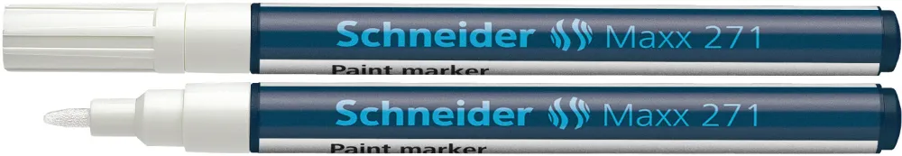 Marker cu vopsea SCHNEIDER Maxx 271, varf rotund 1-2mm - alb