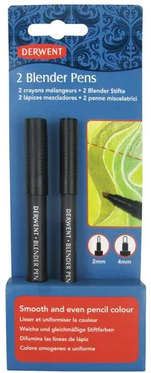Marker DERWENT Professional, pt amestec si estompare, 2 buc/set, varf tip glont, 2 si 4 mm, negru
