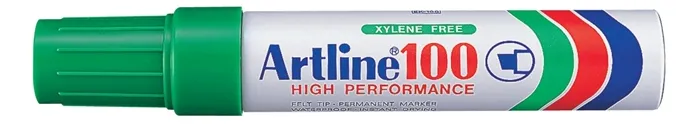 Permanent marker ARTLINE 100, corp metalic, varf tesit 7.5-12.0mm - verde