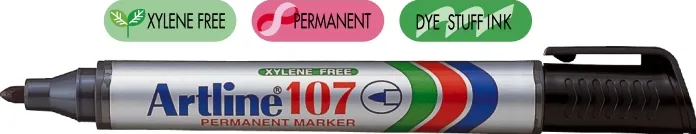 Permanent marker ARTLINE 107, corp plastic, varf rotund 1.5mm - negru