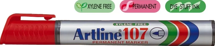 Permanent marker ARTLINE 107, corp plastic, varf rotund 1.5mm - rosu