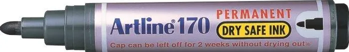Permanent marker ARTLINE 170 - Dry safe ink, corp plastic, varf rotund 2.0mm - negru