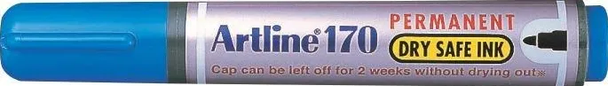 Permanent marker ARTLINE 170 - Dry safe ink, corp plastic, varf rotund 2.0mm - albastru