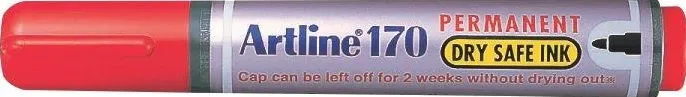 Permanent marker ARTLINE 170 - Dry safe ink, corp plastic, varf rotund 2.0mm - rosu