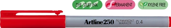 Permanent marker ARTLINE 250, corp plastic, varf rotund 0.4mm - rosu