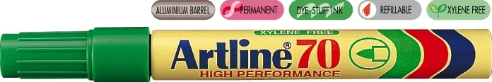 Permanent marker ARTLINE 70, corp metalic, varf rotund 1.5mm - verde