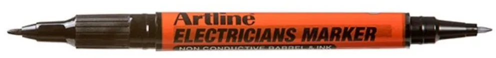 Marker ARTLINE, pentru electricieni, corp plastic, 2 capete, varfuri rotunde 0.4/1.0mm - negru