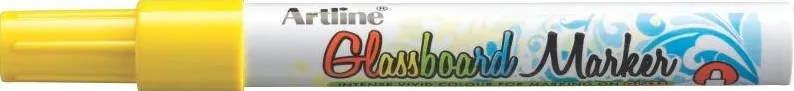Marker pentru tabla de sticla ARTLINE Glassboard, varf rotund 2.0mm - galben fluorescent