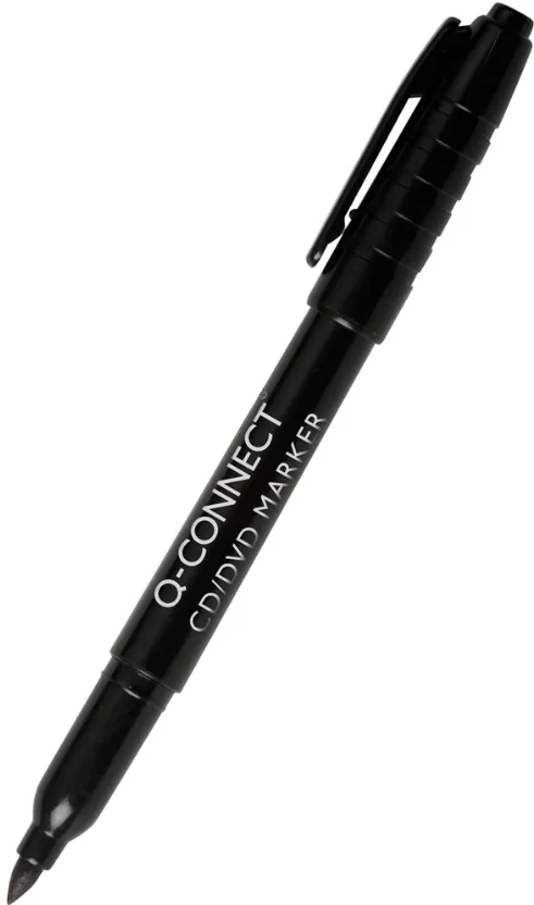 Marker CD/DVD, varf fetru - 1mm, Q-Connect - negru