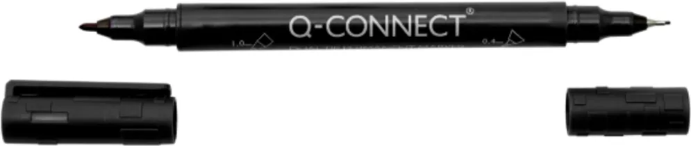 Marker CD/DVD cu 2 capete, varfuri - 0.4/1mm, Q-Connect - negru