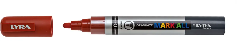 Marker LYRA Graduate Mark All, pe baza de apa, varf 2mm, pentru orice suprafata - maro
