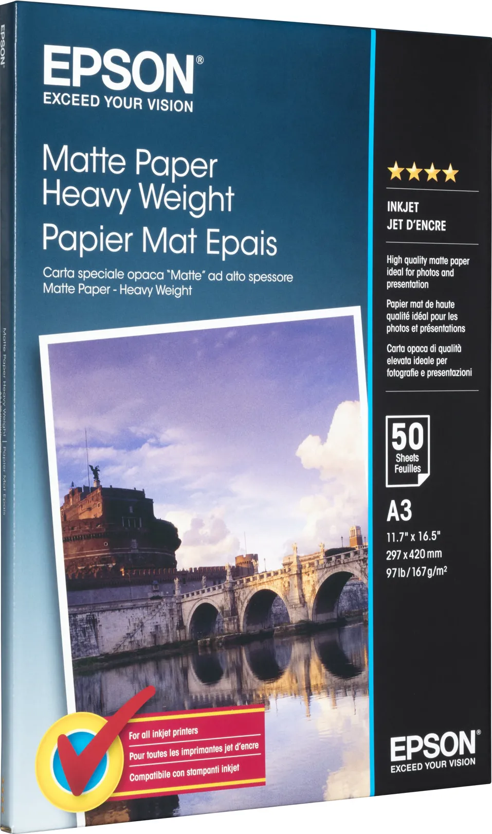 Epson Matte Paper DIN A3, 167g/m2, 50 sheets