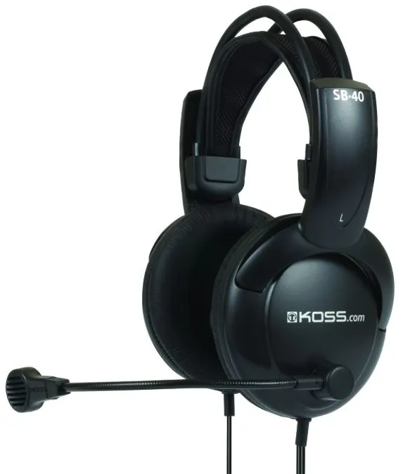 Koss SB40 Headsets, Over-Ear, Wired, Microphone, Black