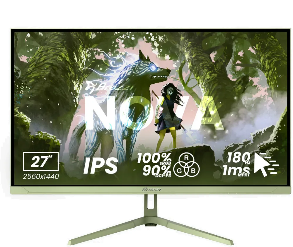 Arozzi Nova 27" IPS, 260Hz, Computer Monitor - Forest Green