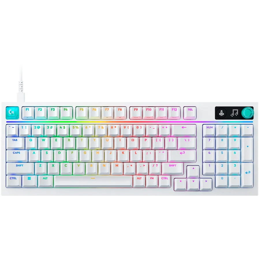 LOGITECH G316 X 98 Wired Gaming Keyboard - WHITE - US INT'L - USB - EMEA28i - 935 - TACTILE