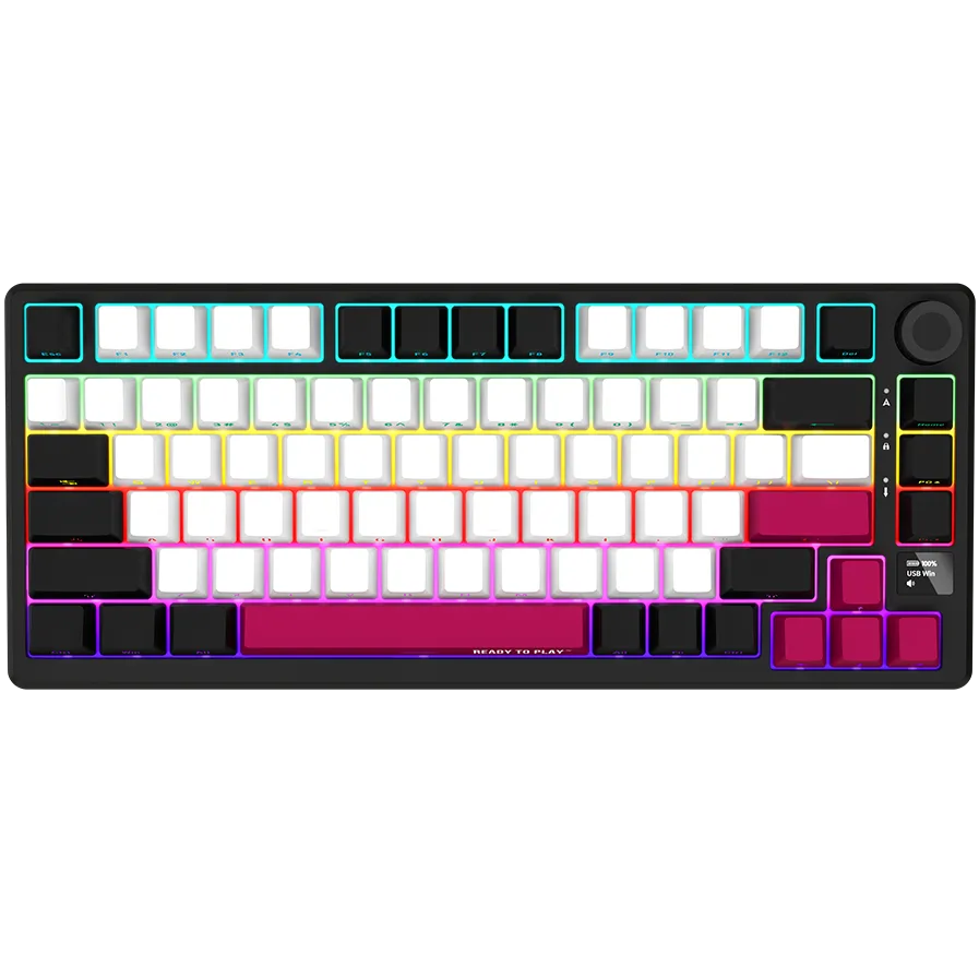 LORGAR KBP7075W, Wireless 75% Mechanical Gaming Keyboard Pro, Black/red, EN layout