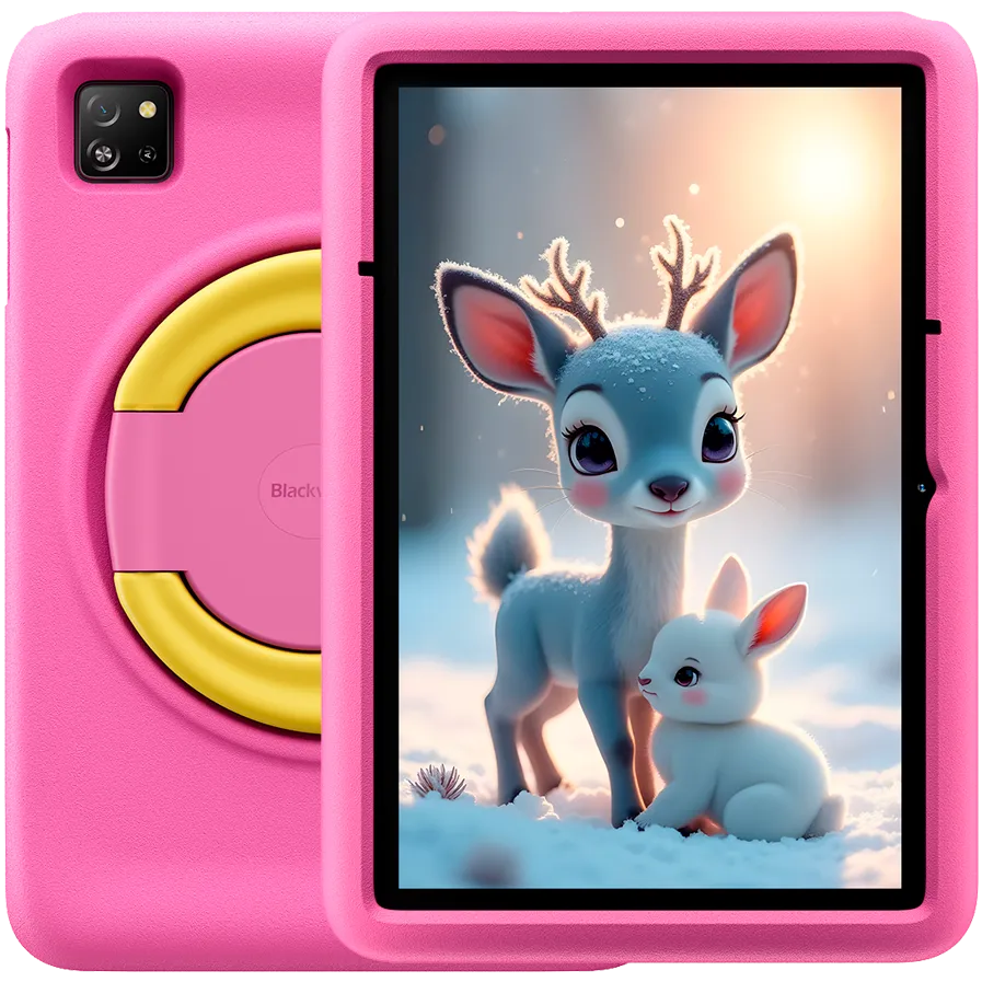 Blackview Tab 60 Pro Kids LTE 10.1-inch HD+ 800x1280 IPS 60Hz 8GB/128GB Octa-core T606 1.6GHz 5MP Front/8MP Back Camera Battery 7700mAh NO Carger USB Type-C Android 15 SD card slot Rose Pink