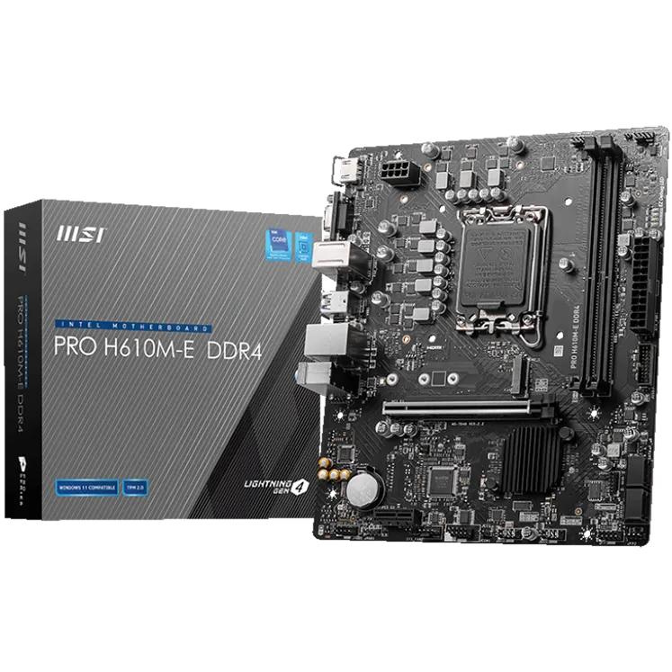 MSI PRO H610M-E DDR4, Micro-ATX, Socket 1700, Dual Channel DDR4 3200(OC)MHz