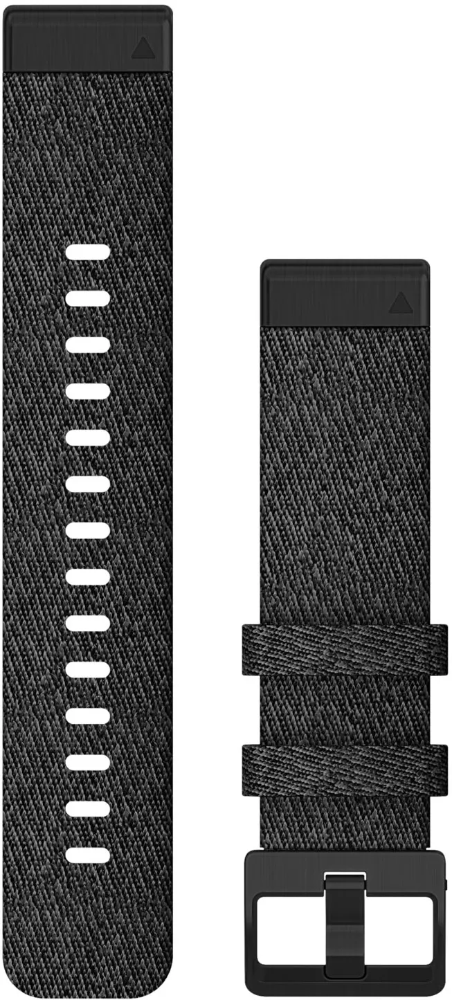 Garmin - curea nailon - QuickFit 20 - Heathered Black with Black Hardware