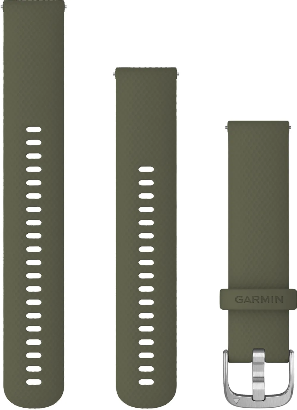 Garmin - curea silicon - Quick Release 20 - verde moss cu elemente metalice argintii