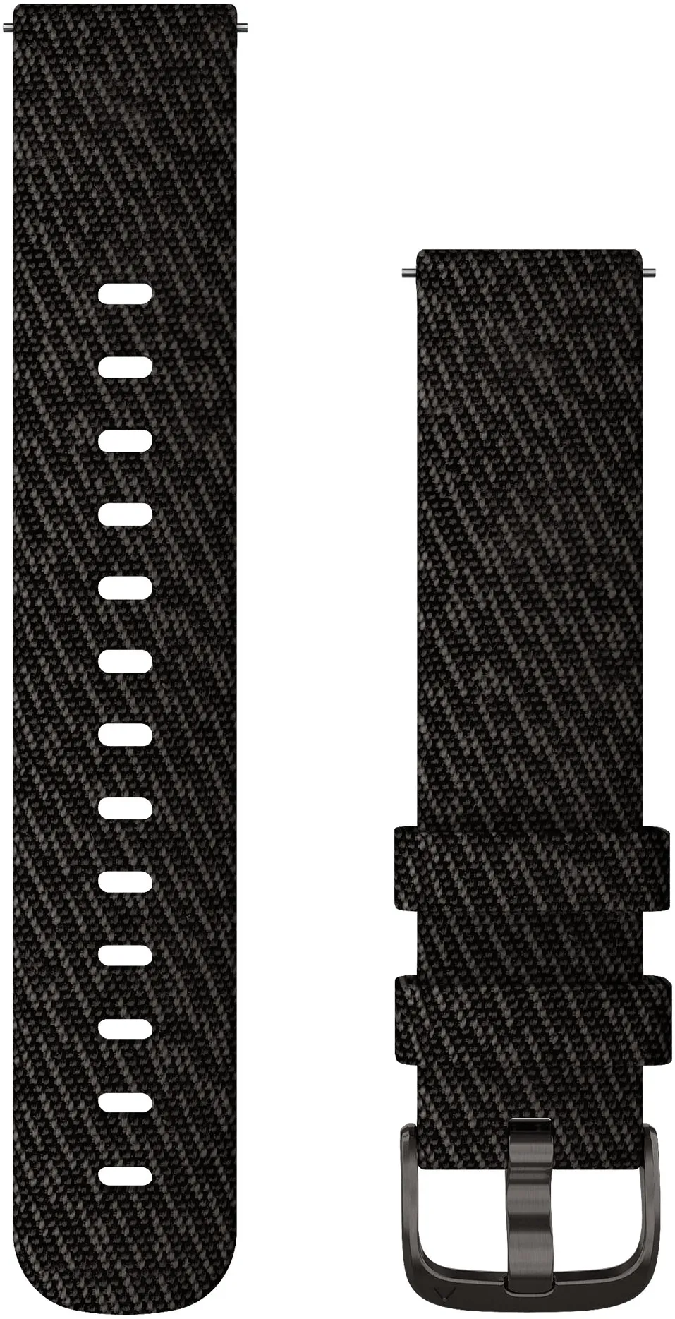 Garmin - curea nailon - Quick Release 20 - negru-gri cu elemente metalice gri