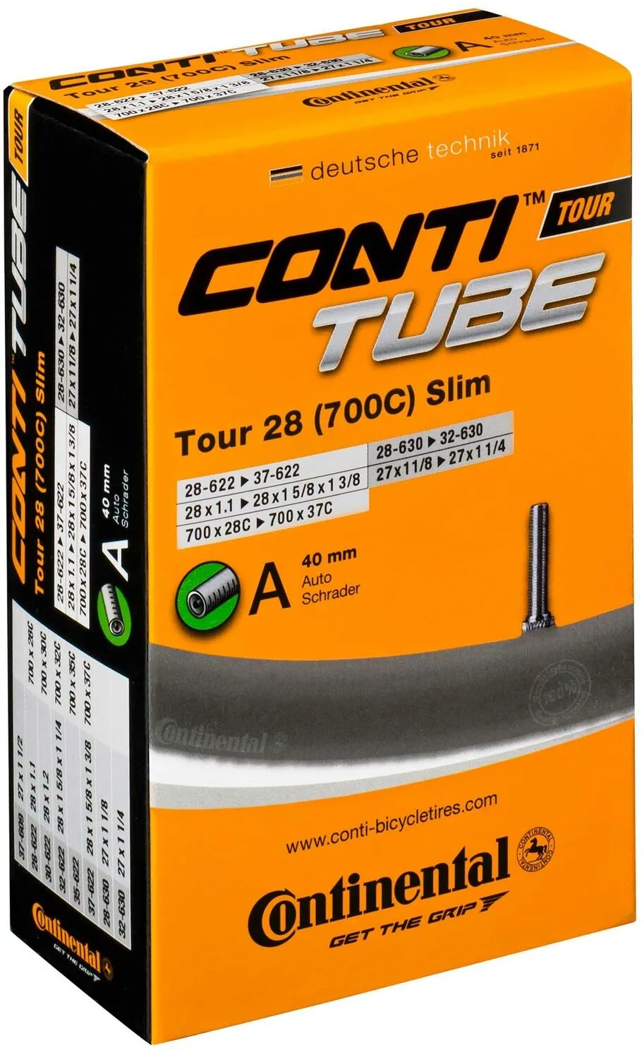 Continental - camera bicicleta 28" - Tour 28 700C Slim - 28/37-609/642 - 700x28C/37C - valva presta 42mm - compatibila anvelope home trainer 29"
