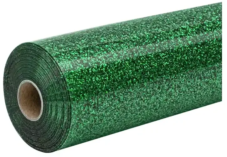 Folie de transfer termic cu sclipici HTVRONT, 30,5 cm x 90 cm (verde)