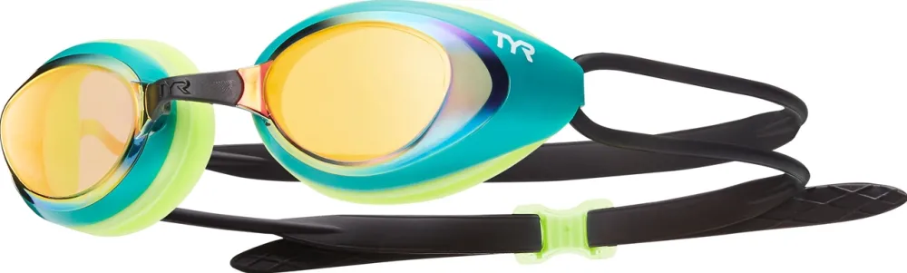 TYR - ochelari inot performanta - BLACKHAWK Racing Goggles Mirrored - gold | green