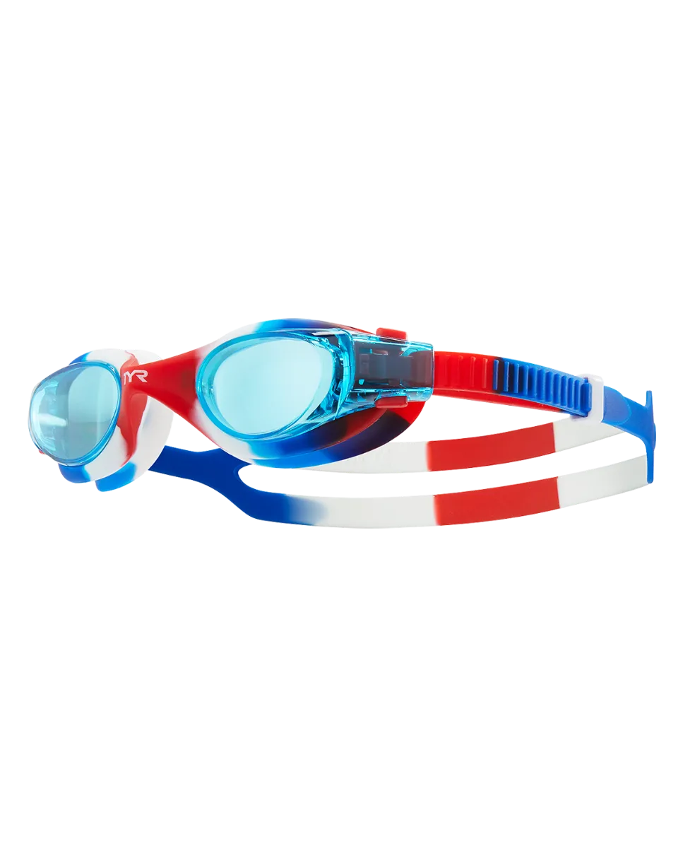Ochelari inot TYR Youth Fit Vesi Tie Dye albastru rosu