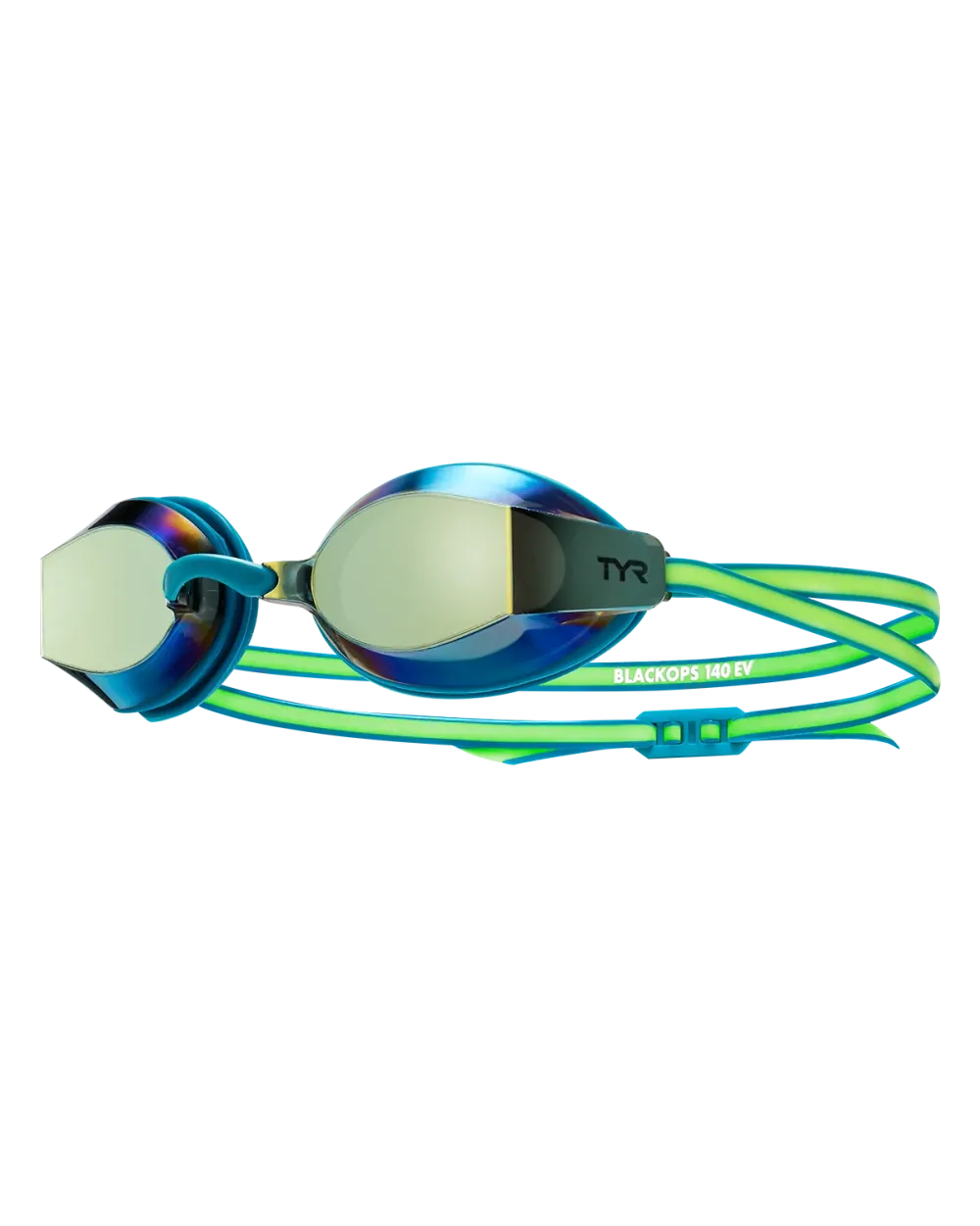 TYR - ochelari inot performanta - BLACK OPS 140 EV Racing Goggles Mirrored - turquoise | lime
