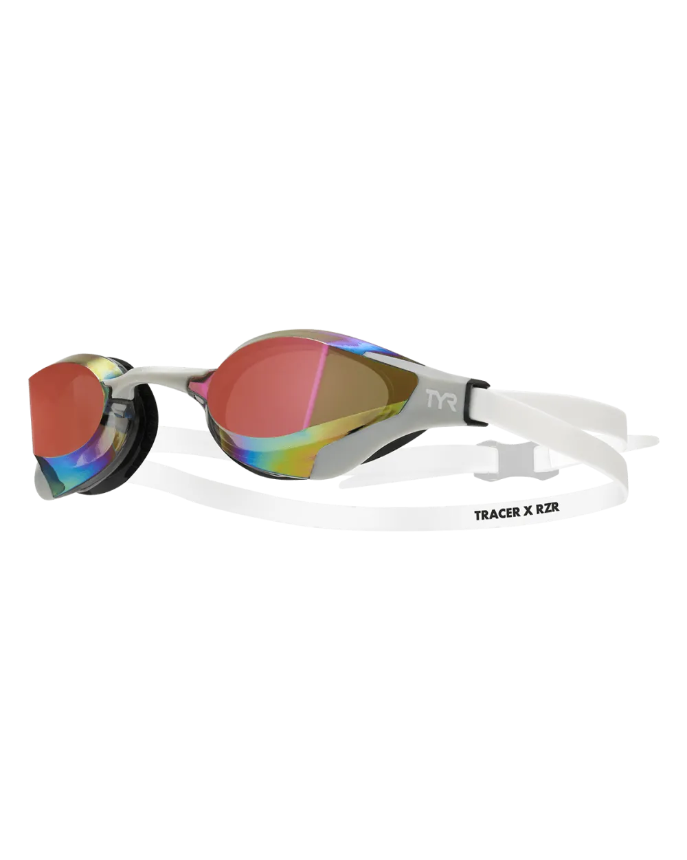 TYR - ochelari inot performanta - TRACER-X RZR Racing Goggles Mirrored - alb | gri