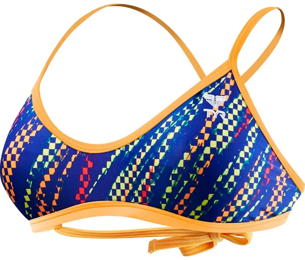 TYR - SASSARI TIEBACK TOP-ROYAL/YELLOW - XS