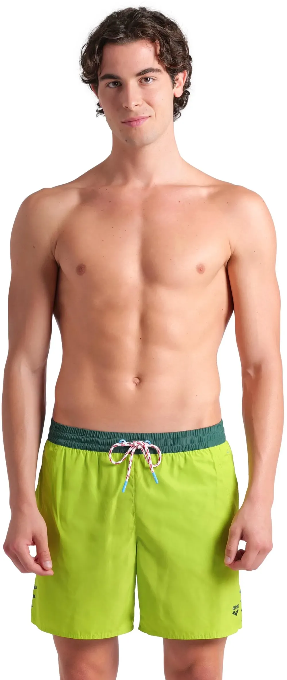 Arena - short inot barbati - Team Stripe Beach Boxer - Arctic-Lime-Mangrove - L