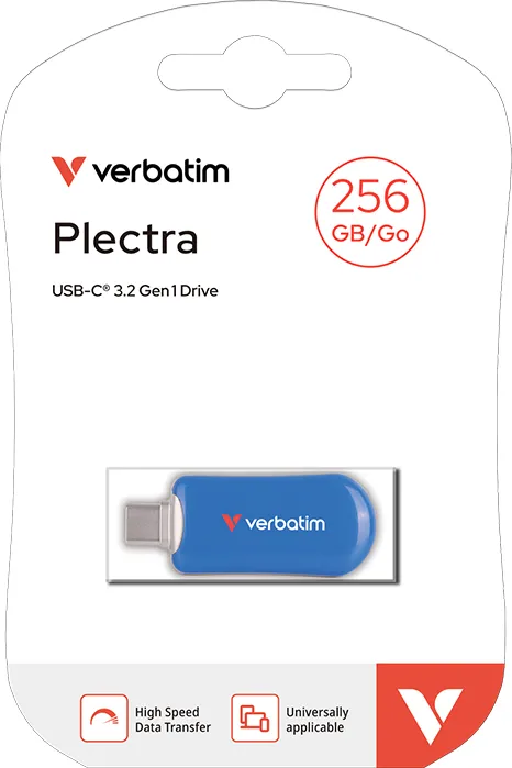 USB Flash Drive Verbatim, Plectra,256GB, USB-C, BLUSB 3.2 Gen 1