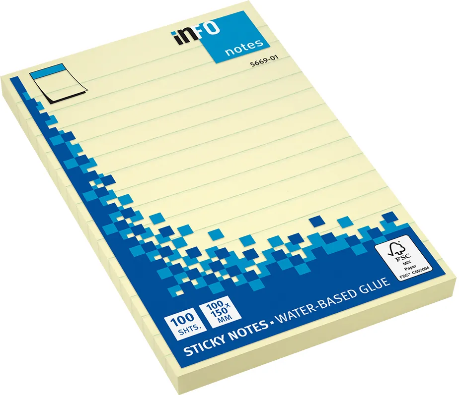 Notite adezive InFO, dictando, 100x150 mm, 100 file
