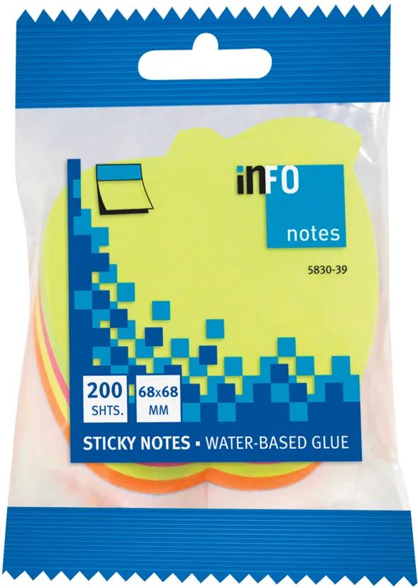 Notite adezive InFO, 70x70 mm, forma mar